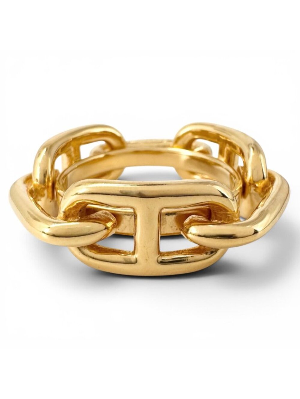 Hermes Legate Chain Motif Chaine D'Ancre Scarf Closure Ring Gold - Picture 2 of 4